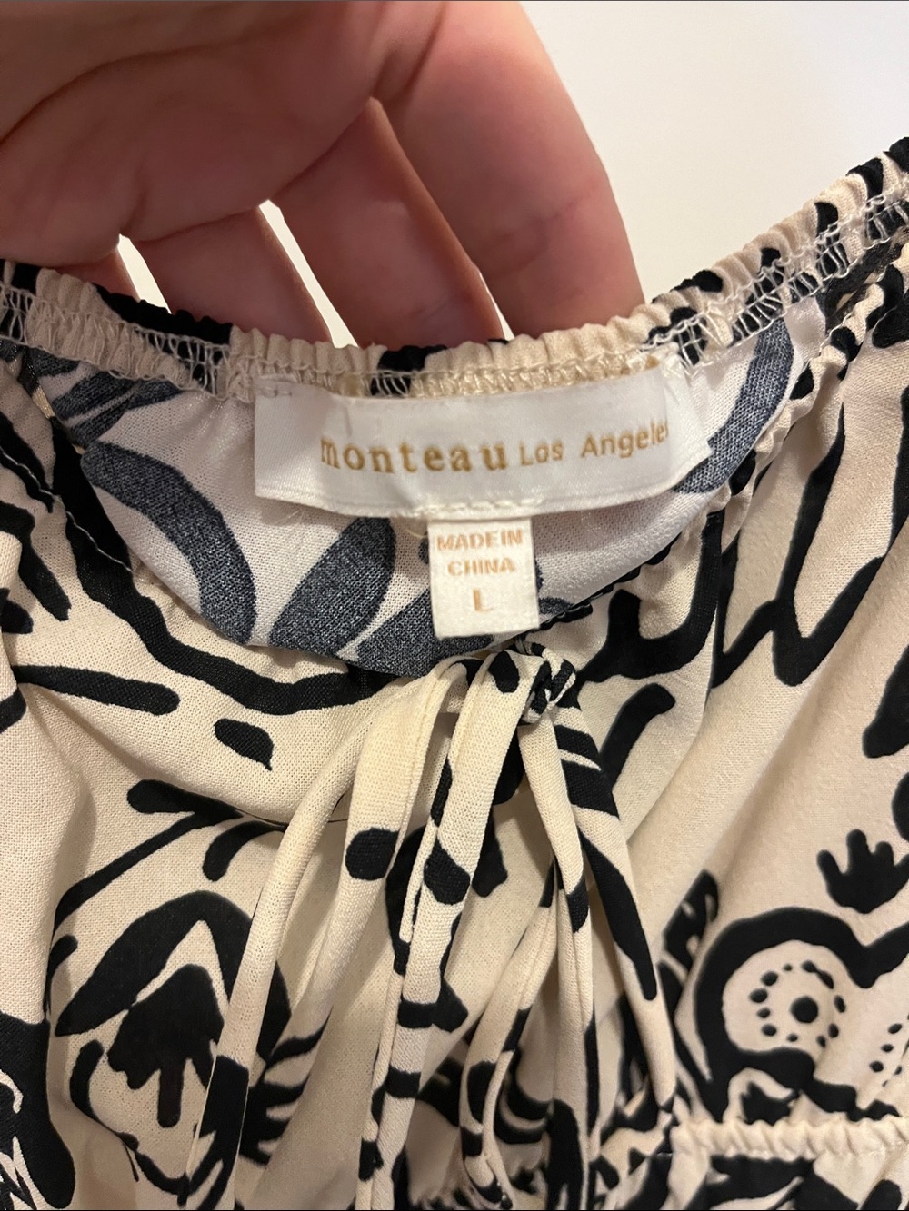 Monteau Cream Dress with Black Floral Print - Picture 6 of 6